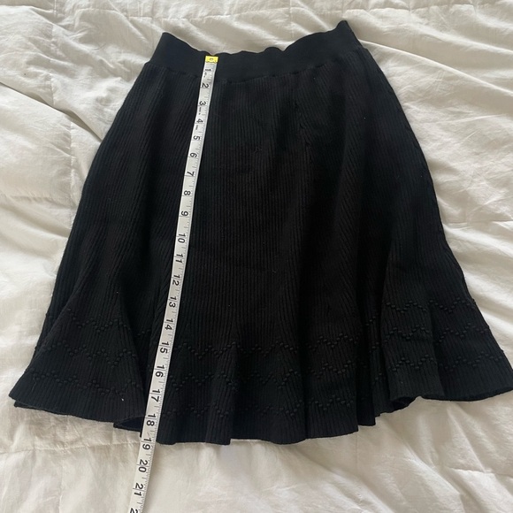 Maeve black ribbed textured midi skirt | small - Picture 8 of 8